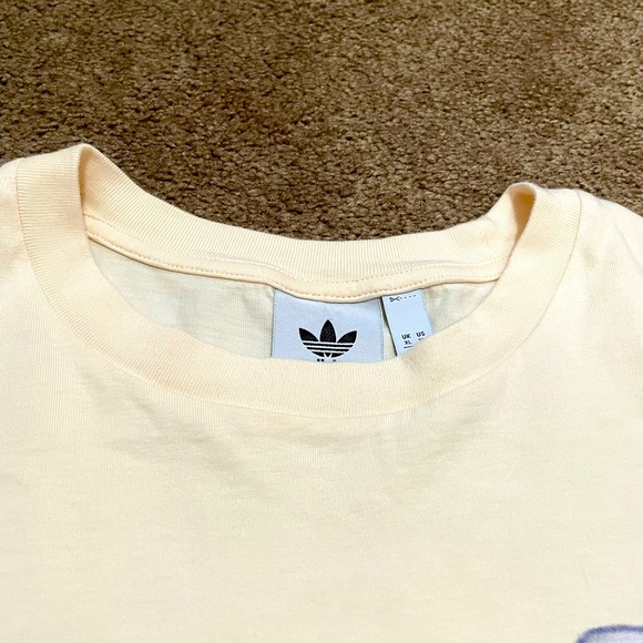 ADIDAS ORIGINALS FLORAL ABSTRACT AIRBRUSH LOOK PRINT IN ECRU TINT SIZE XL NWOT - Picture 10 of 13